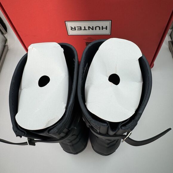 New Hunter Women's Navy (NVY)Blue Original Short Back Adjustable Rain Boots Sz 7 - Picture 10 of 13